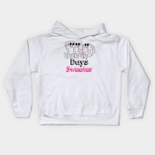 100 Days Sweeter - Cute Donuts Kids Hoodie